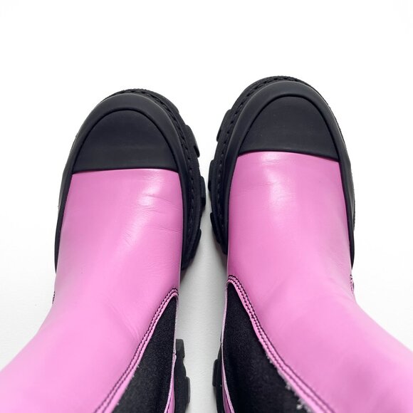 GANNI Cleated Mid Chelsea Boot Cyclamen Pink Size EU 37 US 7 - Picture 6 of 11